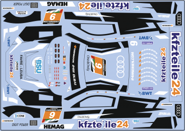 Preview: Decal Audi R8 LMS GT3 #9  BWT KFZ dubai 2019
